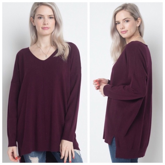 Kalli Collection Sweaters - ▪️Closeout! Wine Oversized! Super Soft Sweater